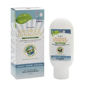 3rd Rock Sunblock (1 Pack) Natural Organic Zinc Sunscreen / SPF 35  / UNSCENTED / Chemical Free Lotion with Moisturizer