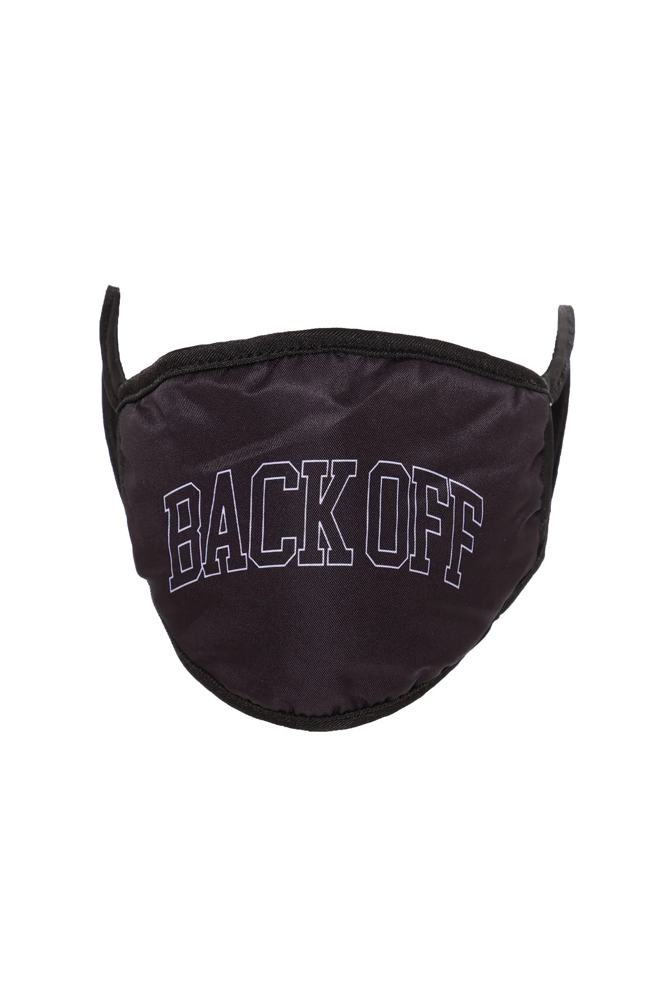 Back Off PLS Face Mask - Black/White