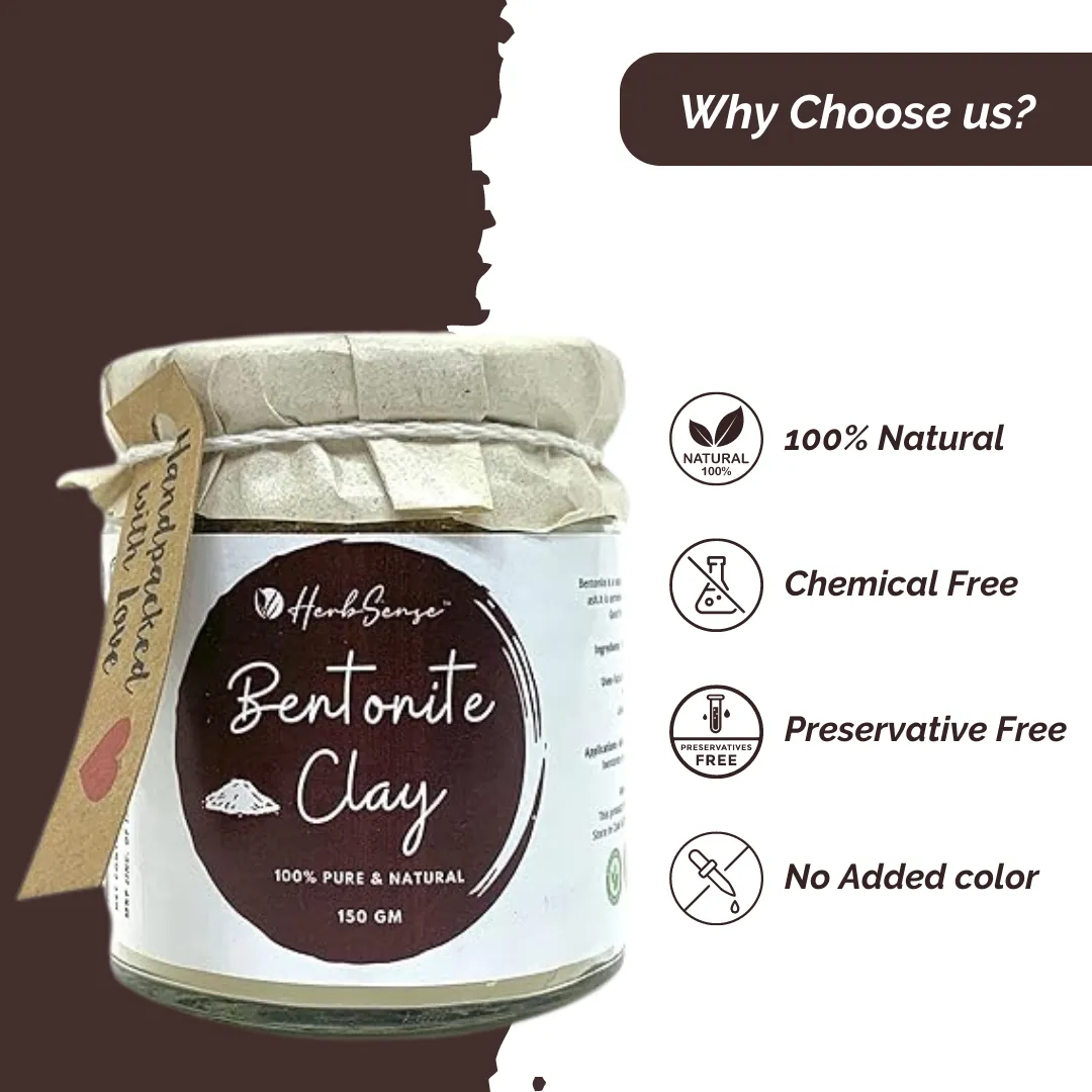 Bentonite Clay -Multipurpose for Skin & Hair, Oil Control, Anti-Acne ,Detoxifying & Purifying Clay Mask- -150gm