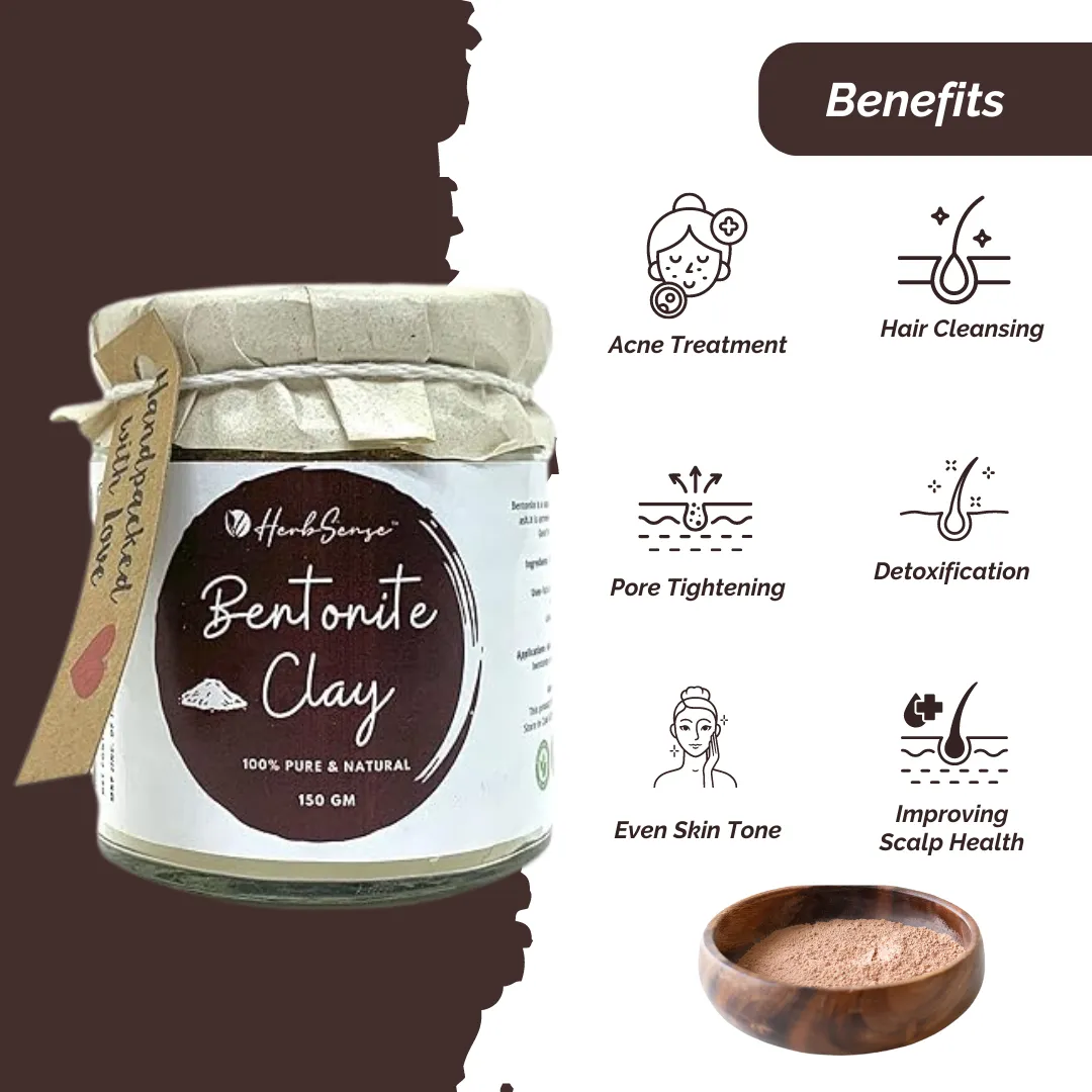 Bentonite Clay -Multipurpose for Skin & Hair, Oil Control, Anti-Acne ,Detoxifying & Purifying Clay Mask- -150gm