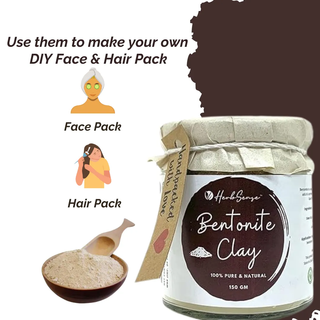 Bentonite Clay -Multipurpose for Skin & Hair, Oil Control, Anti-Acne ,Detoxifying & Purifying Clay Mask- -150gm
