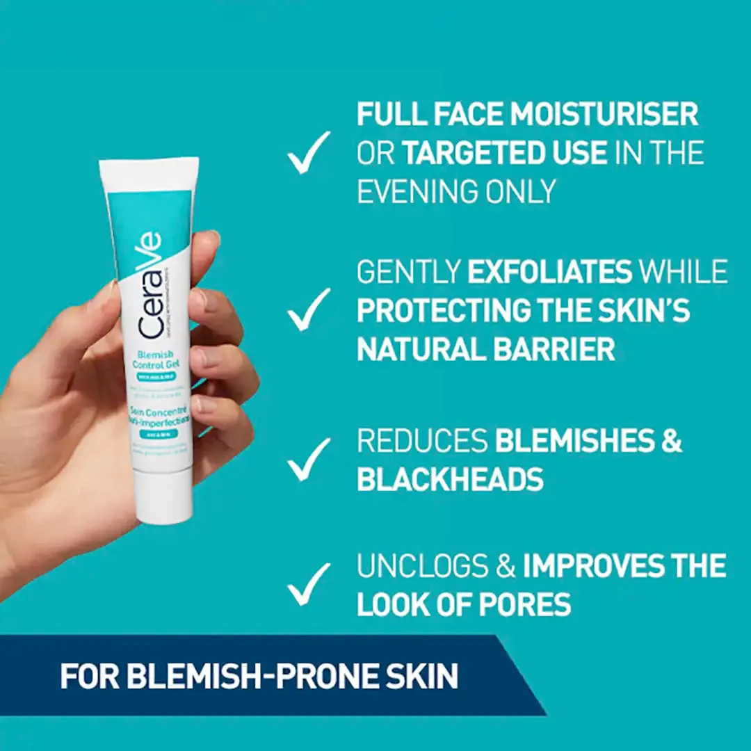 CeraVe Blemish Control Gel with AHA and BHA, 40ml
