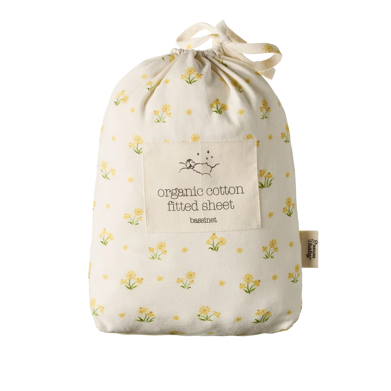 Nature Baby Fitted Sheet Jersey - Daisy Daze Yellow Print