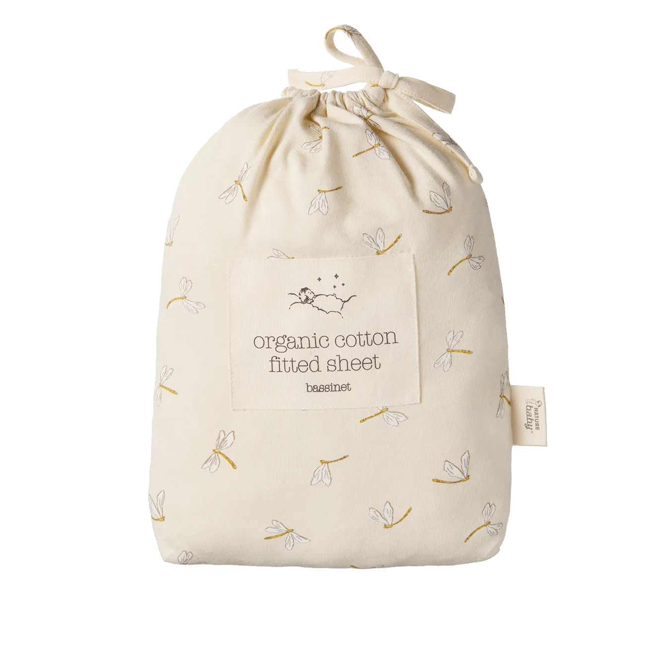 Nature Baby Fitted Sheet Jersey - Dragonfly Print