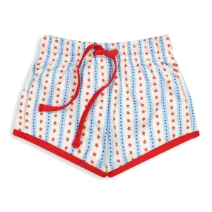 Printed Bayshore Swim Trunk -- Red Star Stripe
