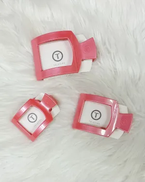 TELETIES Calming Coral Square Flat Hair Clip